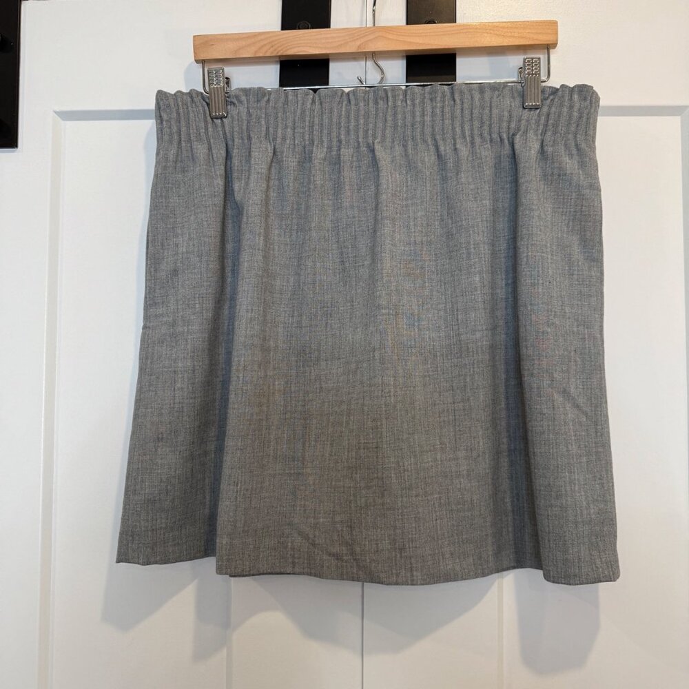 J.Crew Factory Women’s 14 Gray Mini Sidewalk Skirt Elastic Waist Pockets Preppy